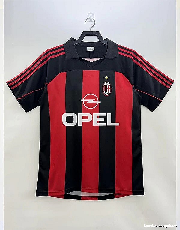 AC Milan Lightweight Retro soccer jersey Red Black Striped for Trend Styling