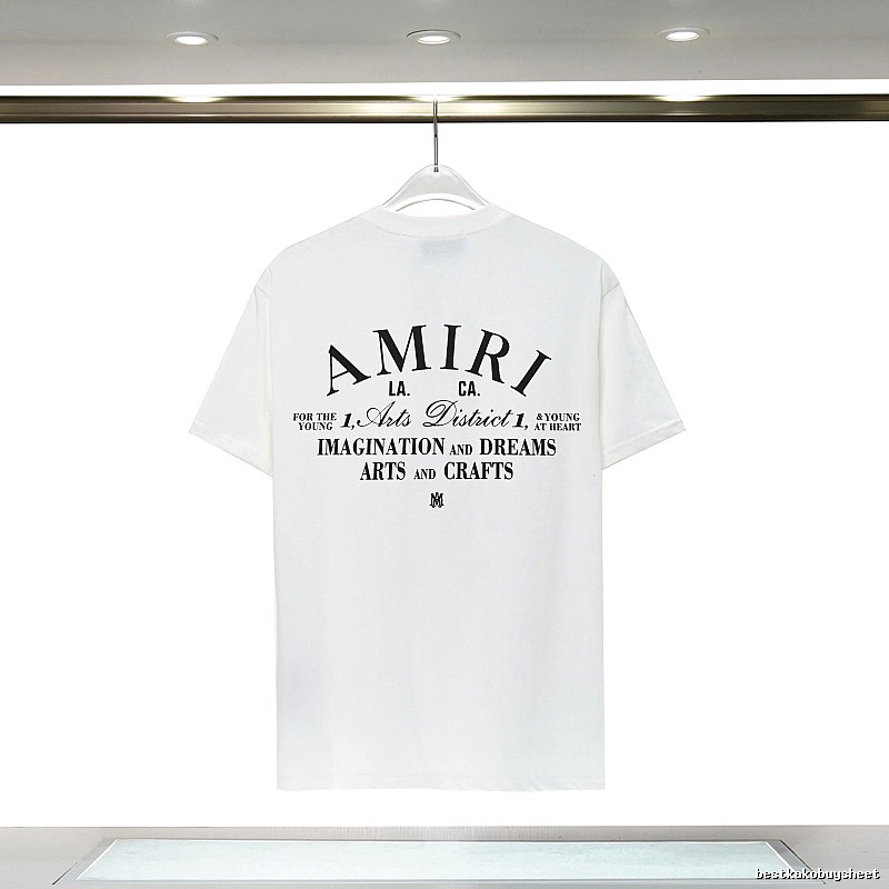Amiri Casual Graphic T-shirt White Blue Amiri for Comfortable Styling