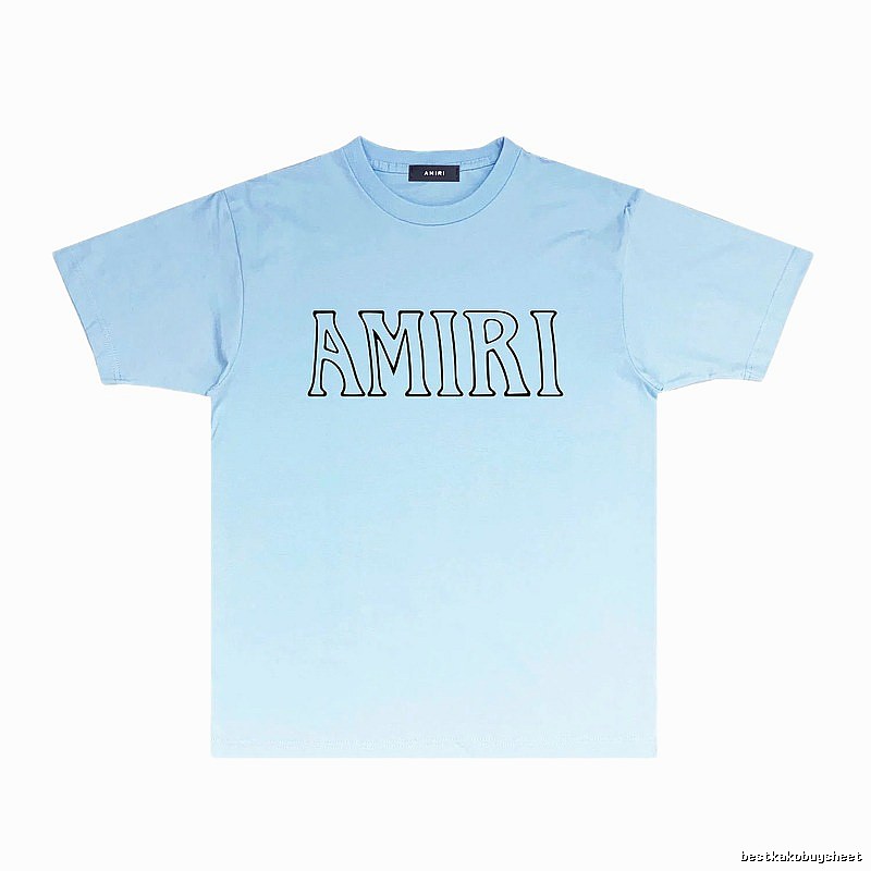 AMIRI minimalist style light blue T-shirt