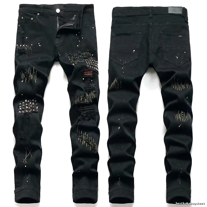 AMIRI Ripped Trendy Black Pants