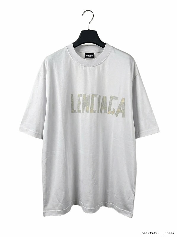 Balenciaga letter-style white T-shirt