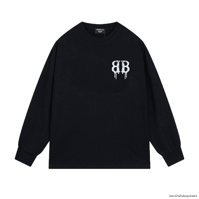 Balenciaga's dark style black long T-shirt
