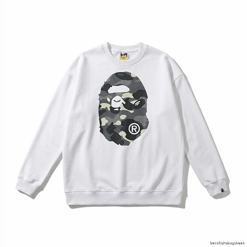 Bape Camouflage Ape Face White Sweatshirt
