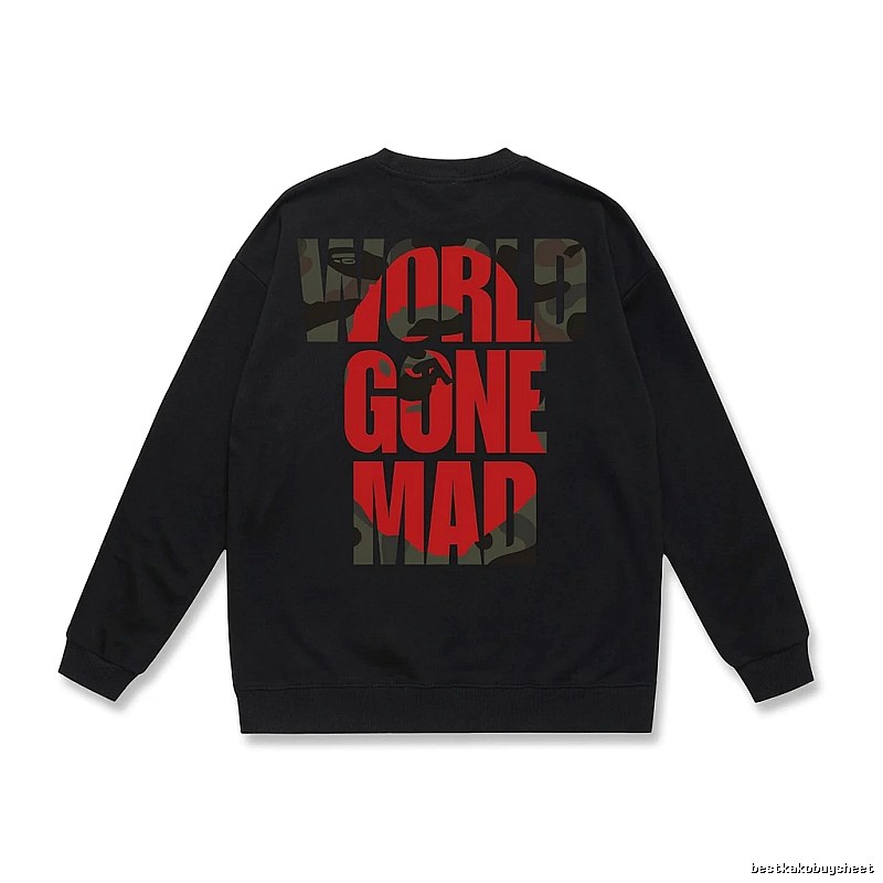 Bape letter print style black sweatshirt