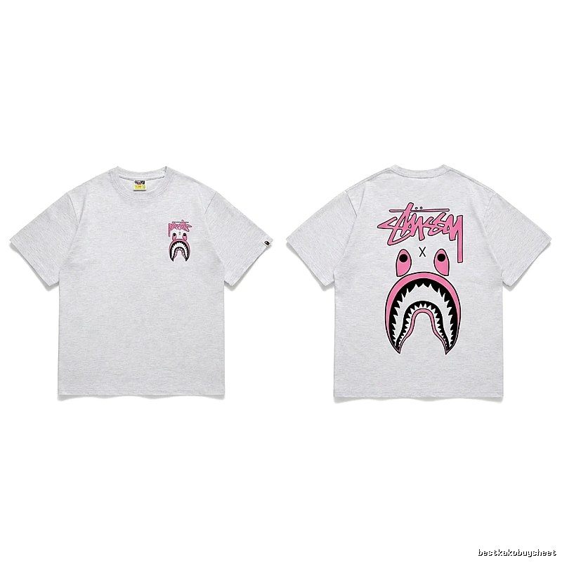 Bape Shark Co-branded Light Grey T-shirt