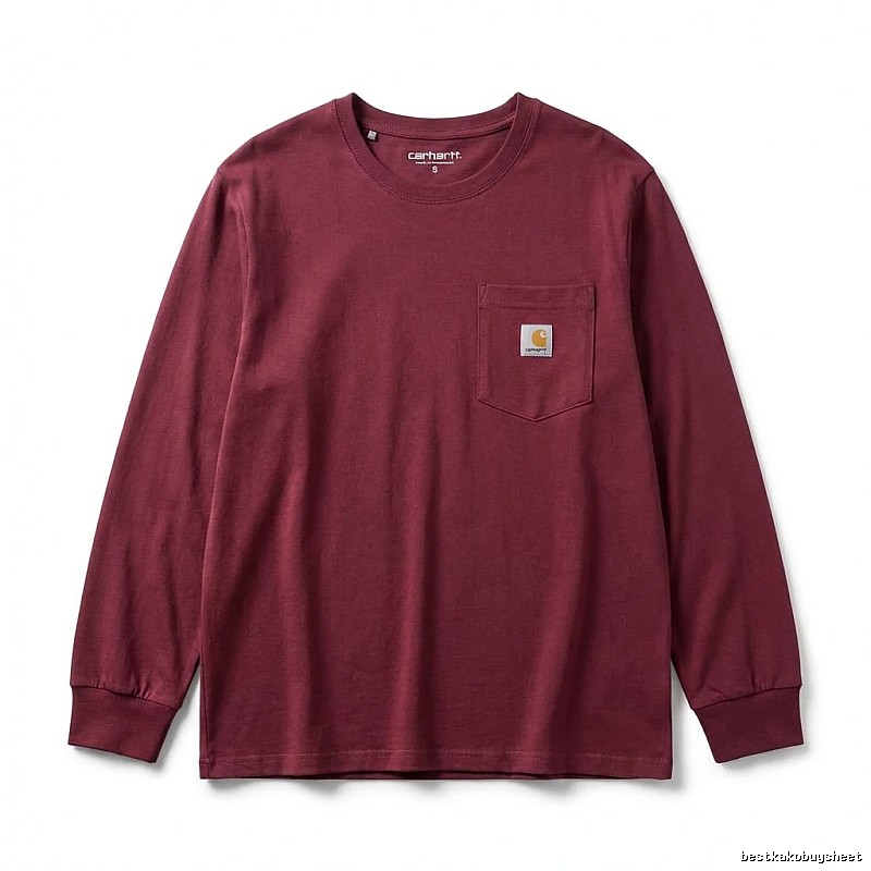 Carhartt basic simple wine red long sleeves