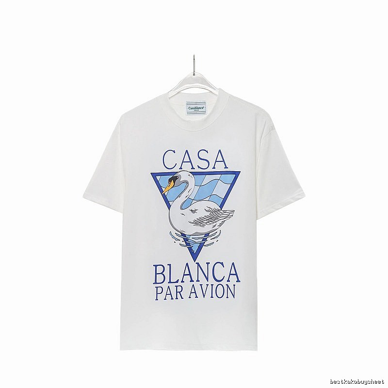 Casablanca Swan Print White T-shirt