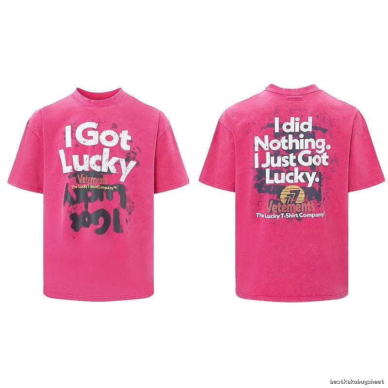 Casual Statement graphic T-shirt Black Colorful Lucky for Streetwear Looks