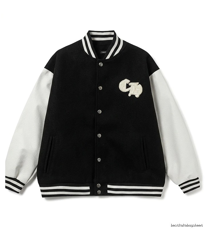 Chrome Hearts baseball jacket with black and white color blocking