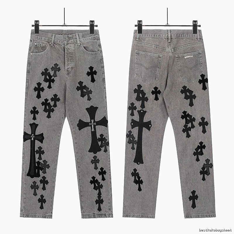 Chrome Hearts Compact Graphic jeans Light Denim Jeans for Smart Casual Looks