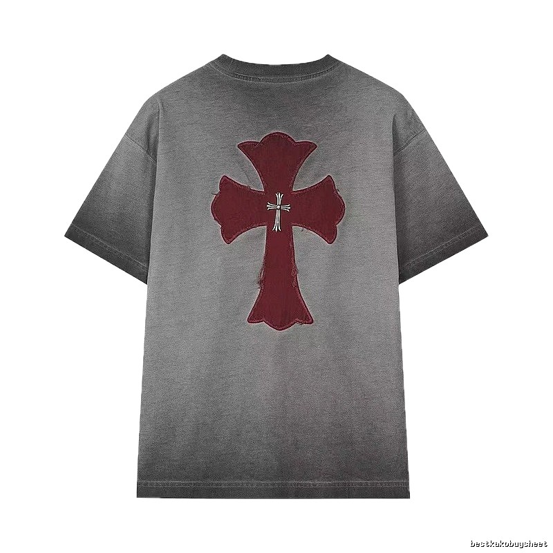 Chrome Hearts Cross Series Vintage Distressed Smoky Gray T-Shirt