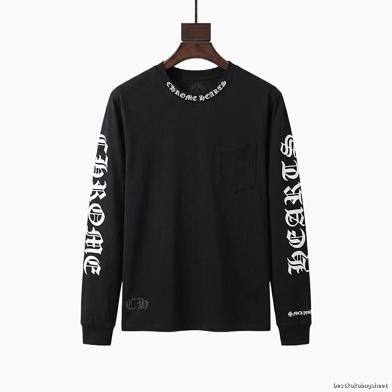 Chrome Hearts Dark Style Long-sleeved Black T-shirt