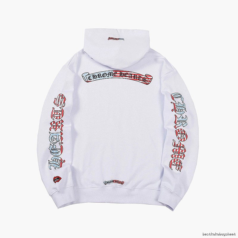 Chrome Hearts Premium Style Cross graphic hoodie Black Blue Cross for Resort Outfits
