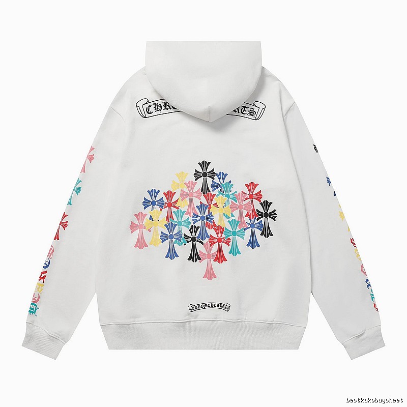 Chrome Hearts Relaxed Cross graphic hoodie Black Blue Cross with Versatile Design