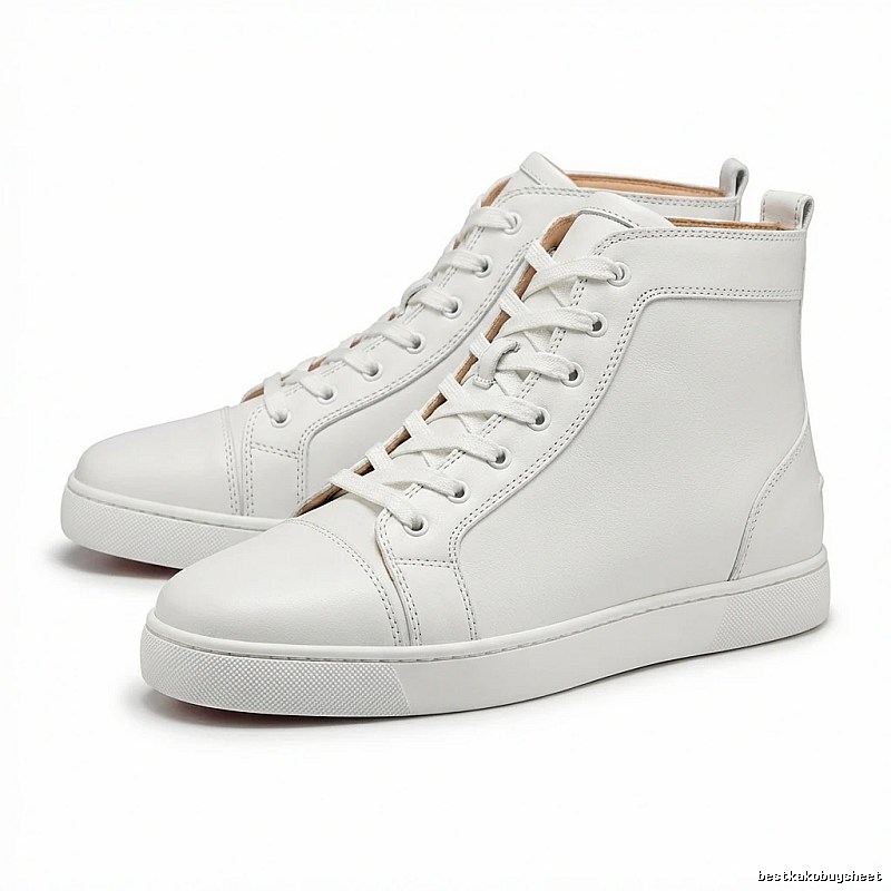 CL high-top simple style white shoes