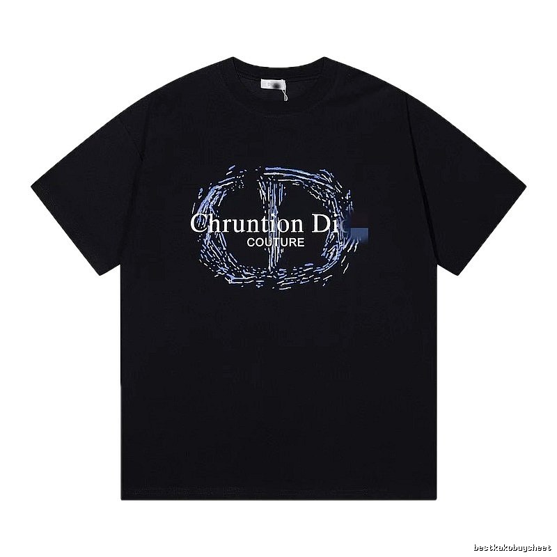 Dior Haute Couture Graffiti-style Black Short-sleeve T-shirt