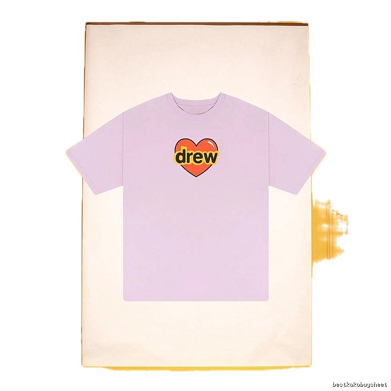 DREW Love Heart Print Street Style Light Purple Short Sleeve T-shirt