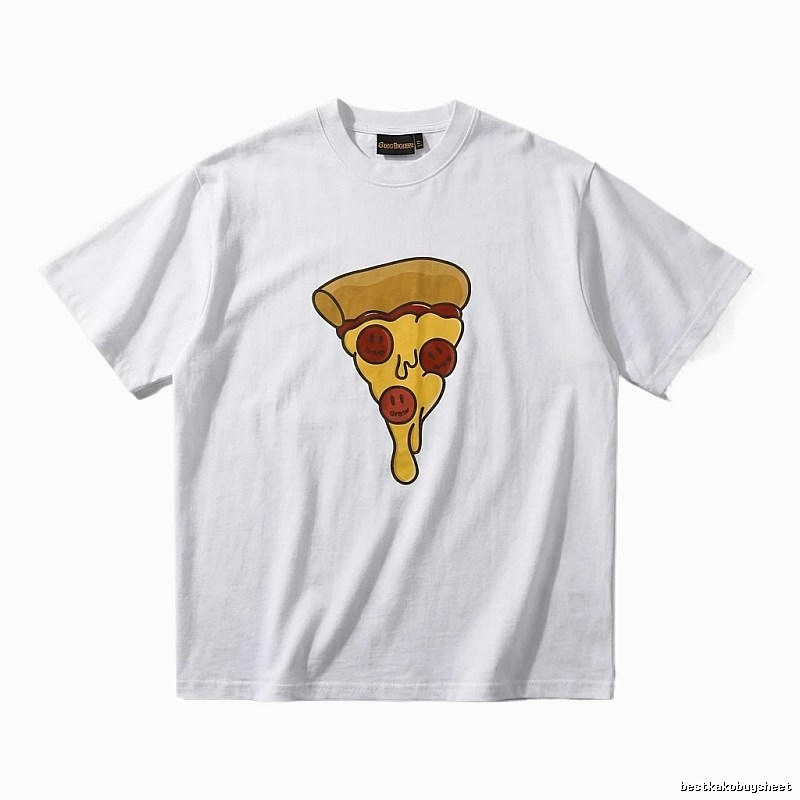 DREW Pizza Cartoon Style White T-shirt