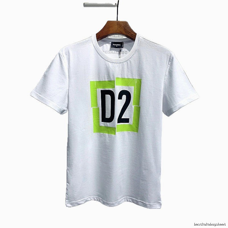 DSQ D2 Streetwear Brand White Casual Short-sleeve T-shirt