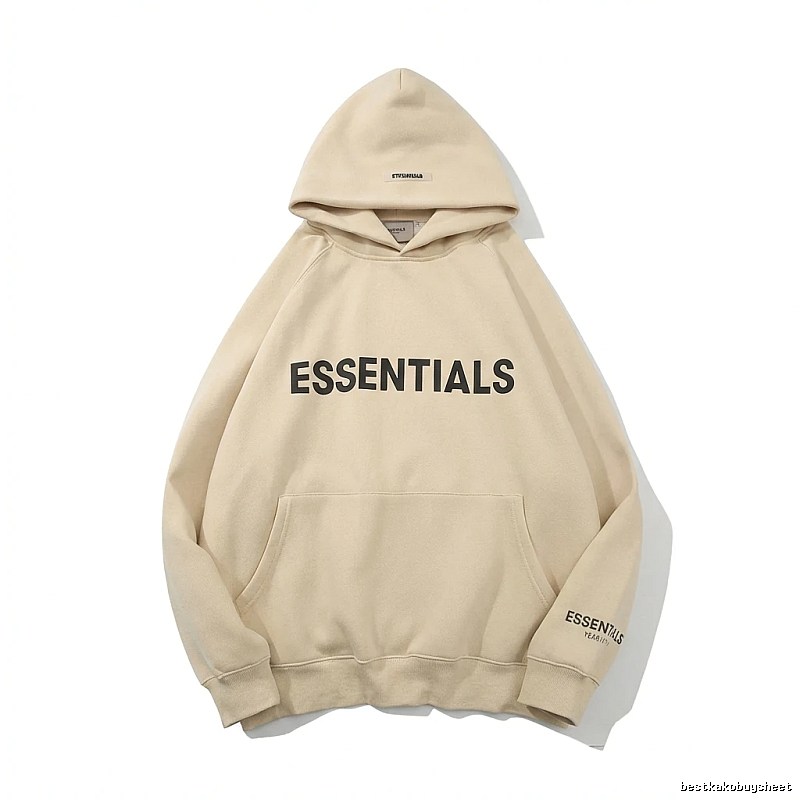 ESSENTIALS minimalist style beige hoodie