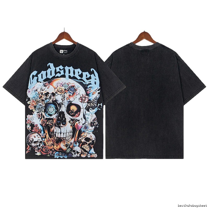 Godspeed Skull Print Street Style Black T-shirt