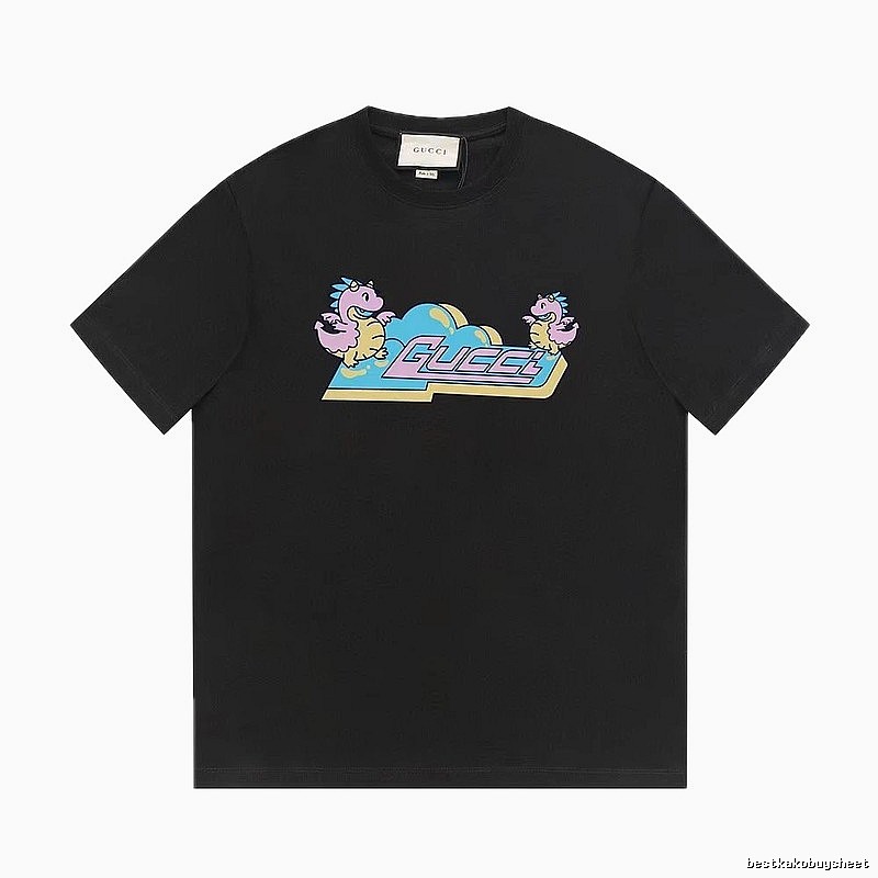 Gucci Year of the Dragon Collection Cartoon Style Black T-Shirt