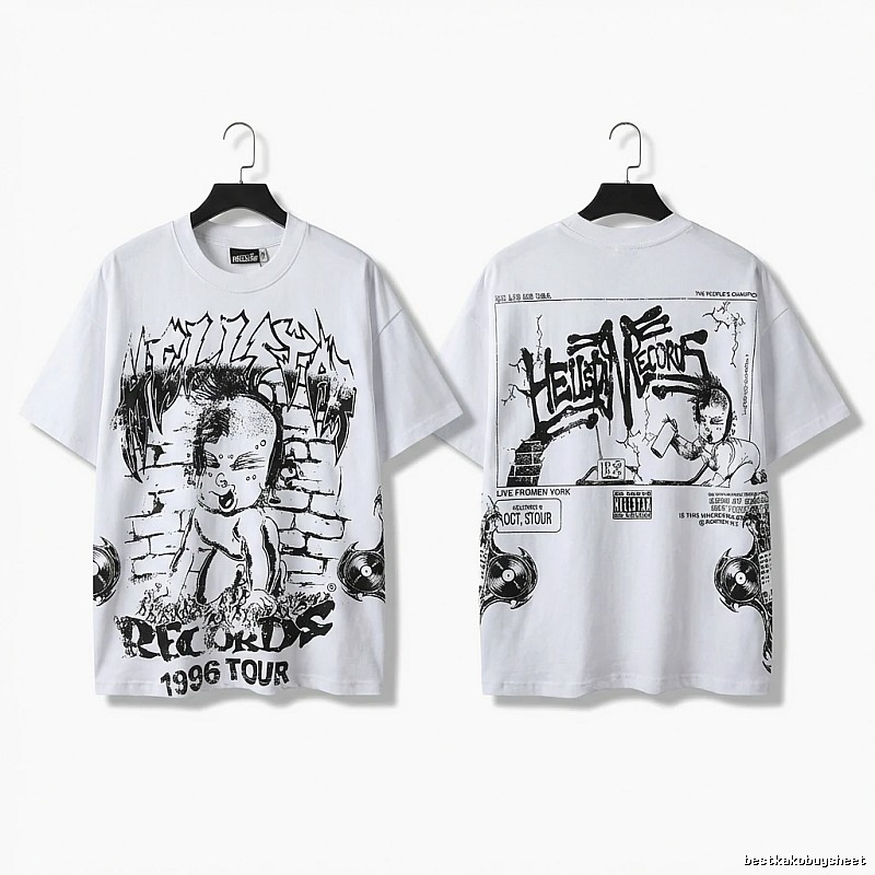 Hellstar graffiti-style white T-shirt