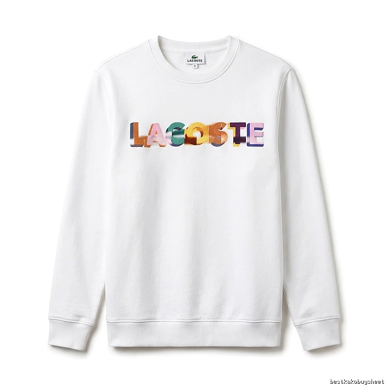 Lacoste Colorful Letter Style White Sweatshirt