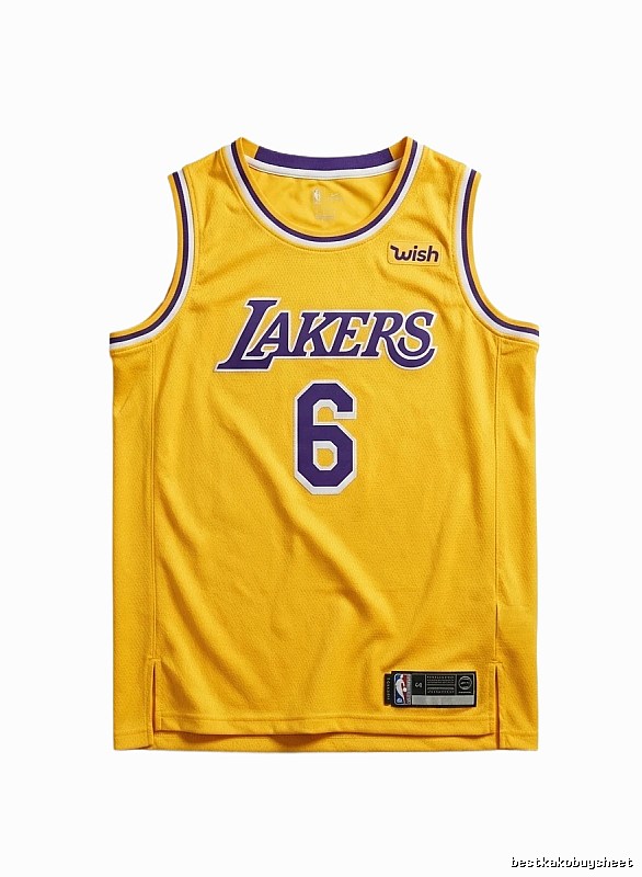 LBJ's yellow basketball jersey of the Lakers
