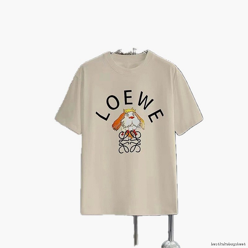 LOEWE Cartoon Print Casual Off-White T-Shirt