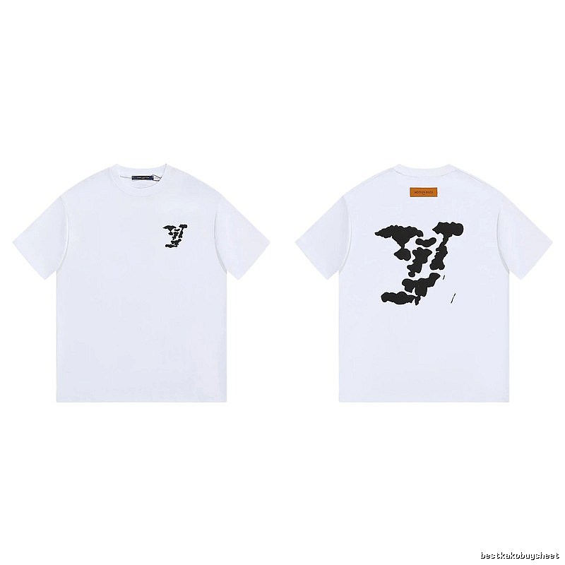 Louis Vuitton Big V Print Trendy Style White T-shirt