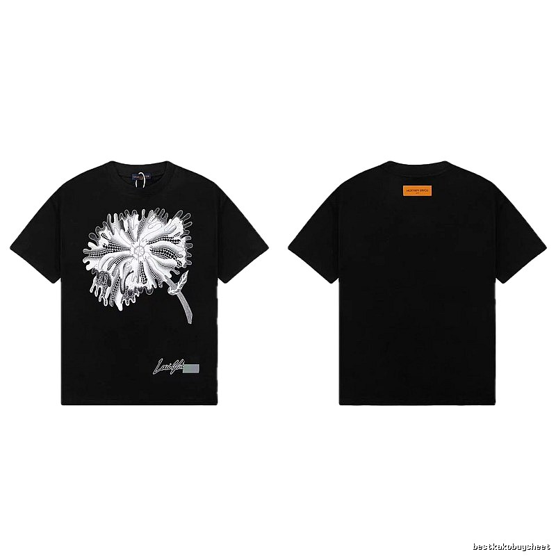 Louis Vuitton Dandelion Print Trendy Black T-Shirt