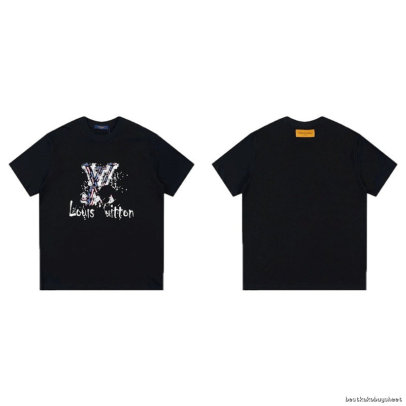 Louis Vuitton Graffiti Street Style Black T-shirt