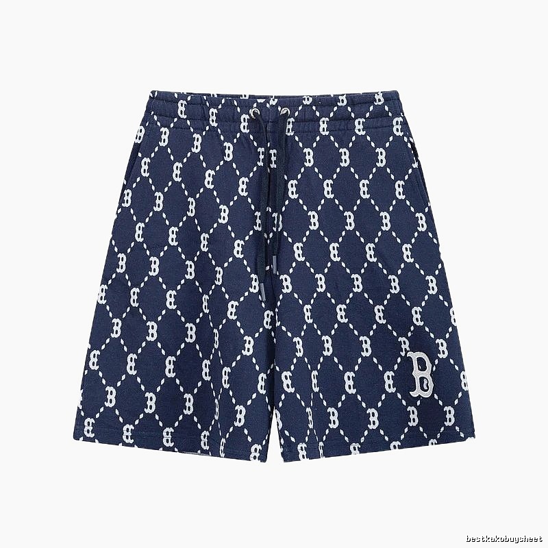 MLB full-print style navy blue shorts