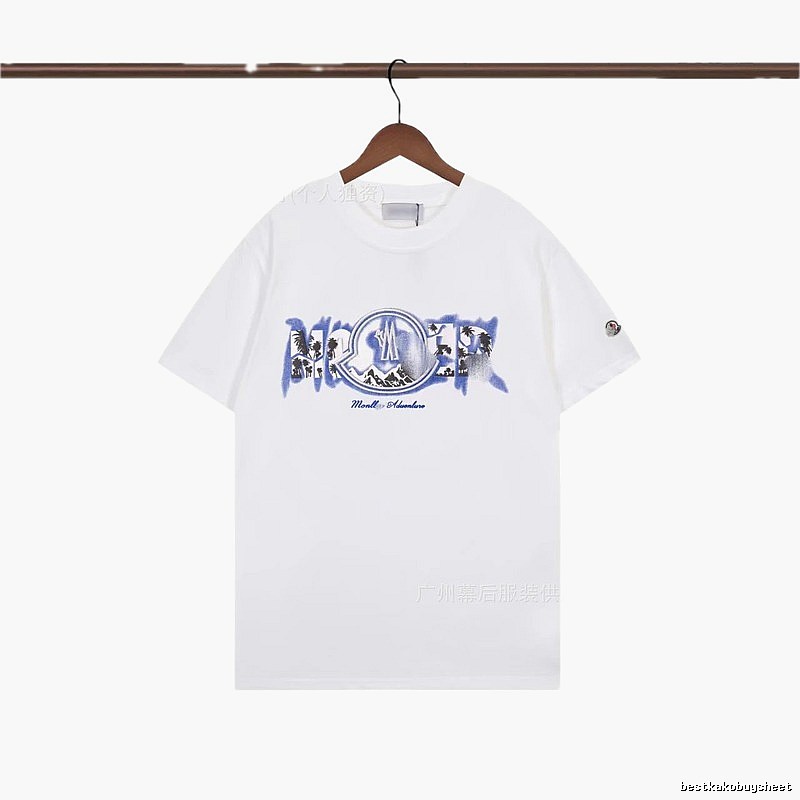 Moncler Casual Printed White Short-sleeve T-shirt