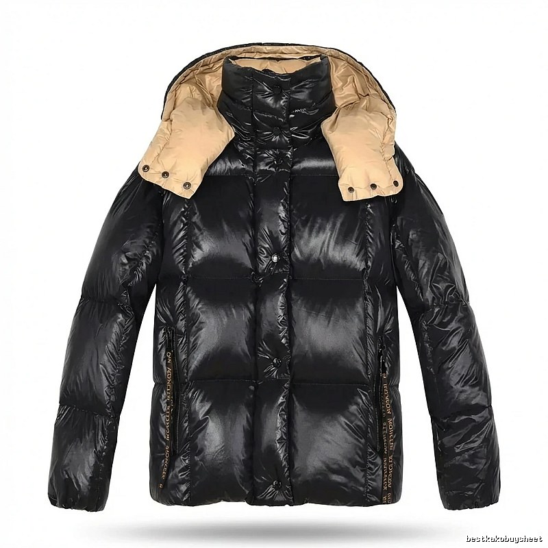Moncler shiny and stylish black down jacket