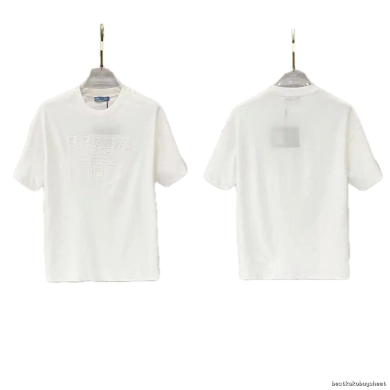 Prada Classic Collection Minimalist Style White Short-sleeved T-shirt