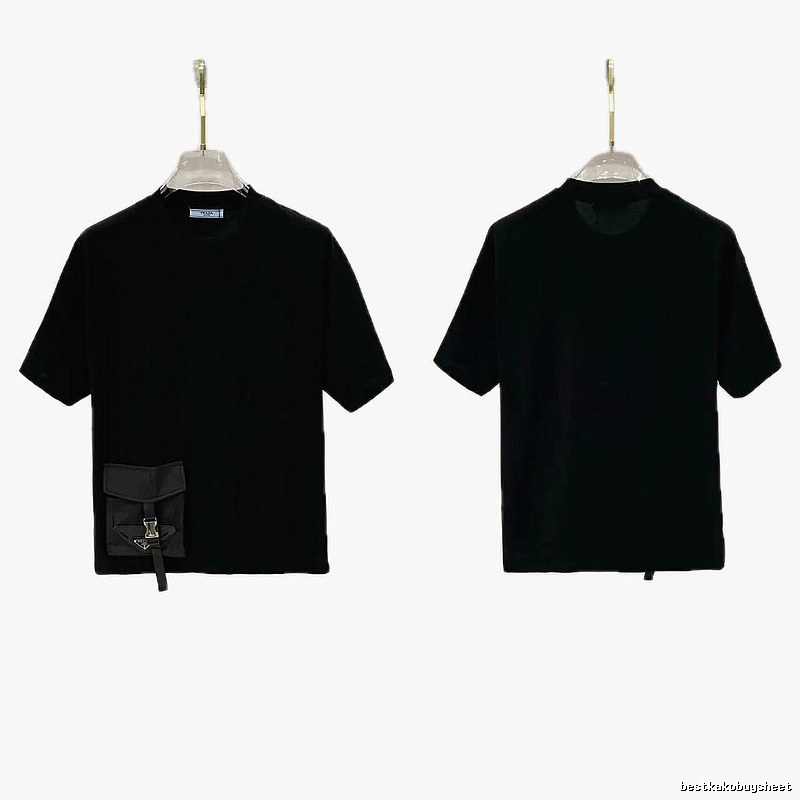 Prada Pocket Collection Minimalist Style Black Short-sleeved T-shirt