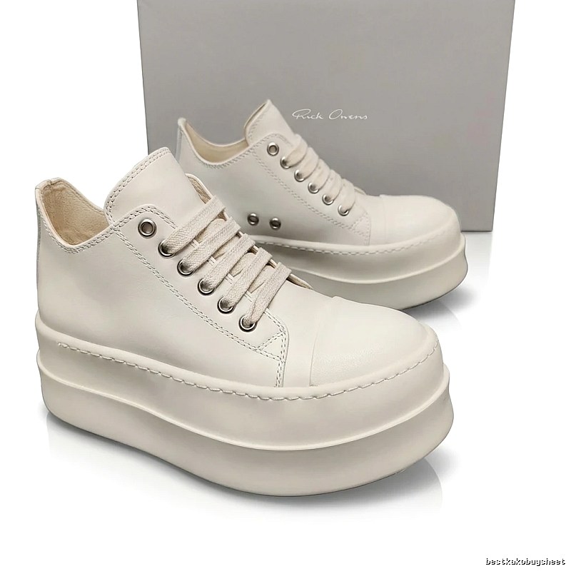 Rick Owens thick-soled minimalist white shoes