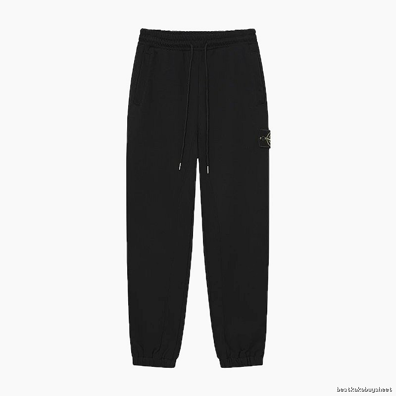 Stone Island Classic Functional Style Black Cuffed Sweatpants