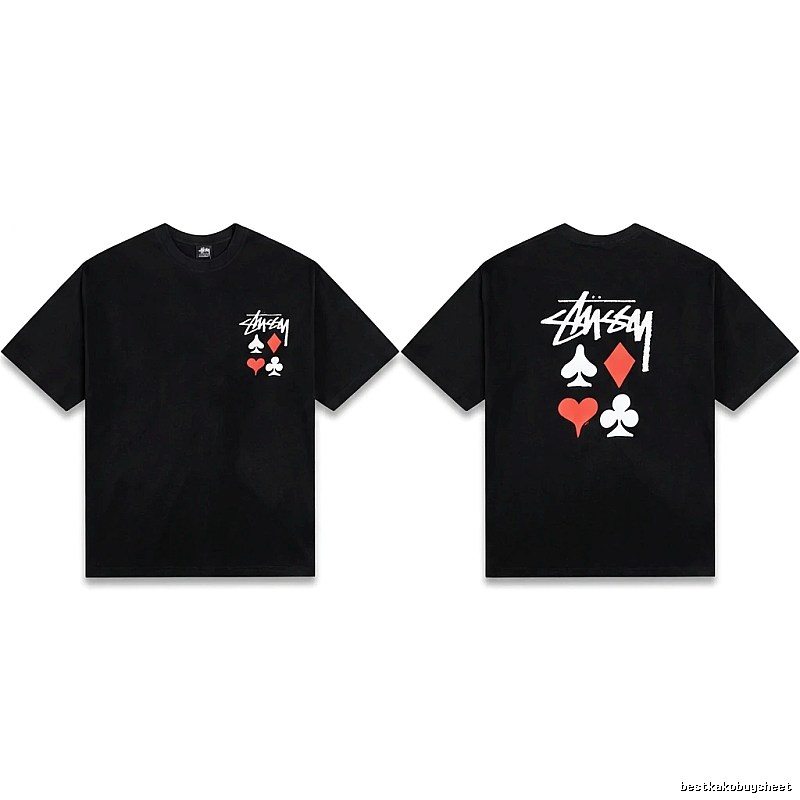 Stussy playing card style black T-shirt