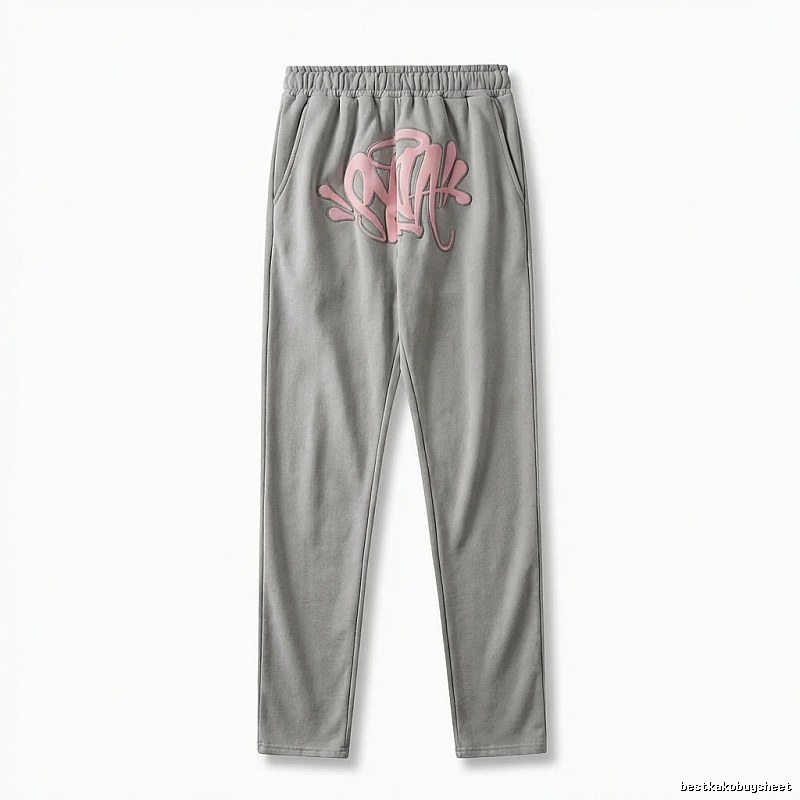 SynaWorld graffiti-style light gray sweatpants