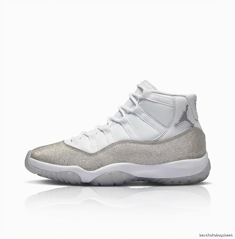 Trendy Silver and White Jordan AJ11 Sports Shoes