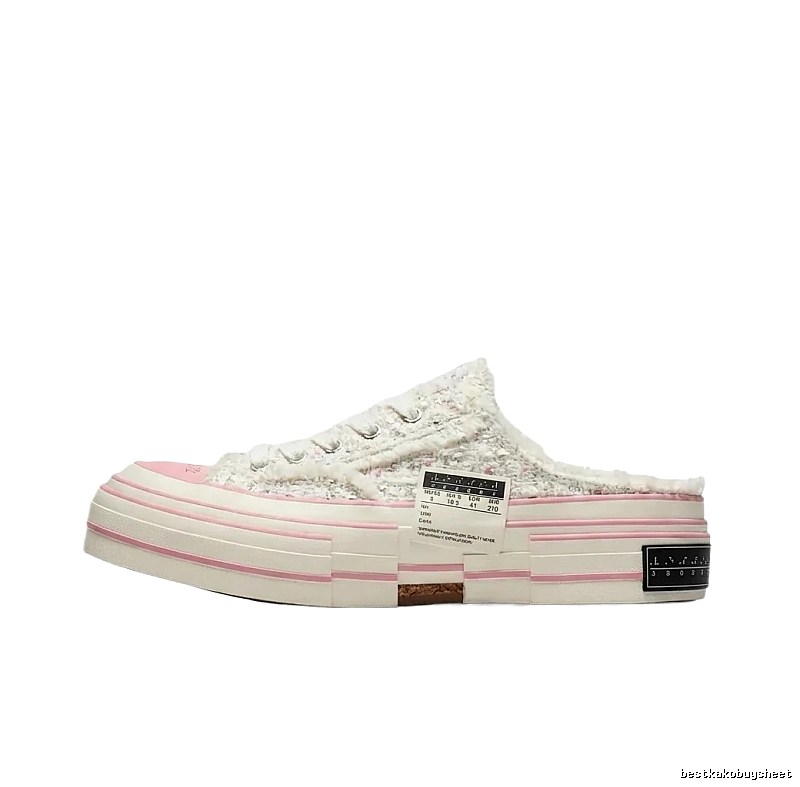 Xvessel casual style white and pink slippers