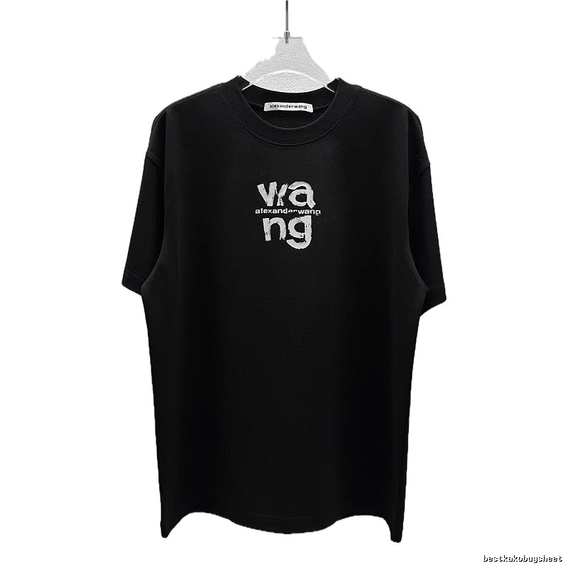 Alexander Wang Letter Print Cool Black T-Shirt