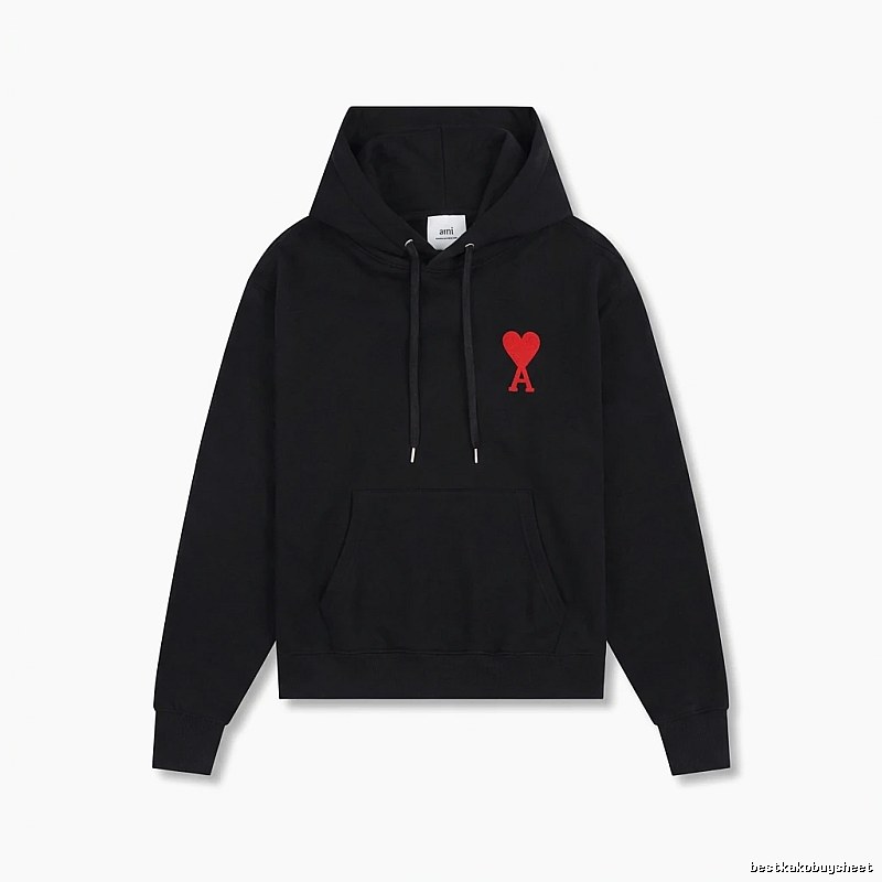 AMI Embroidered Heart Black Sweatshirt