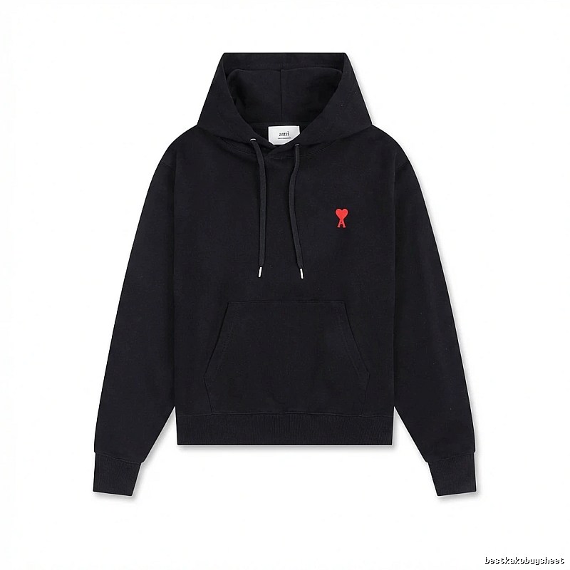 AMI Love Embroidery Trendy Brand Black Sweatshirt
