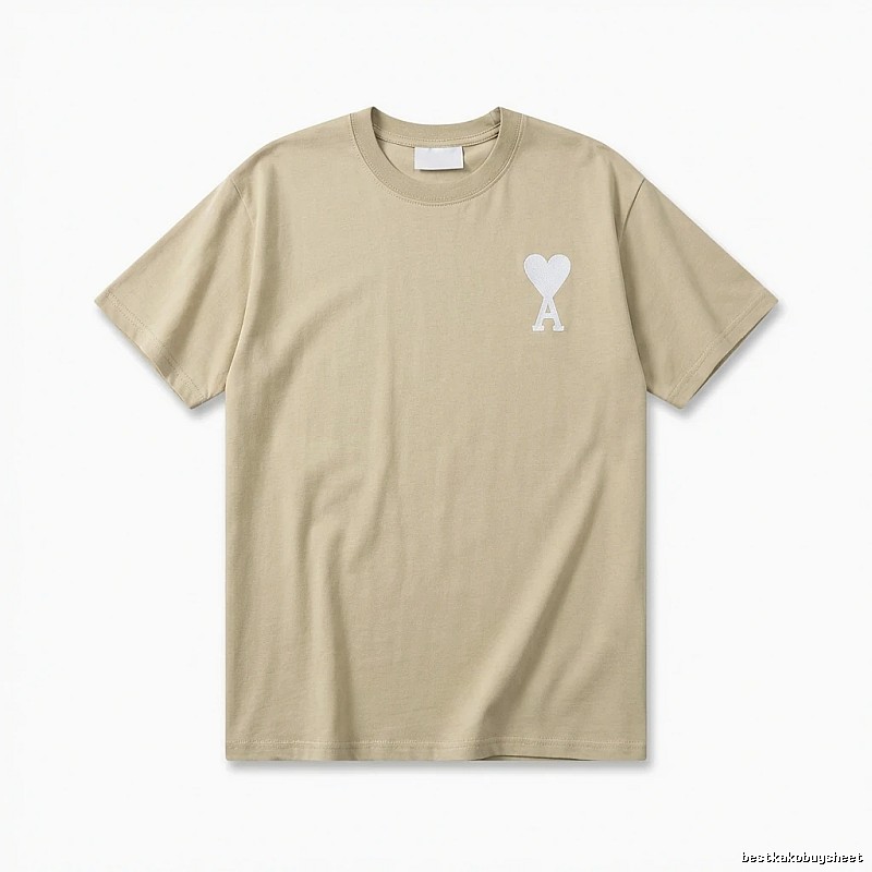 AMI minimalist style beige T-shirt
