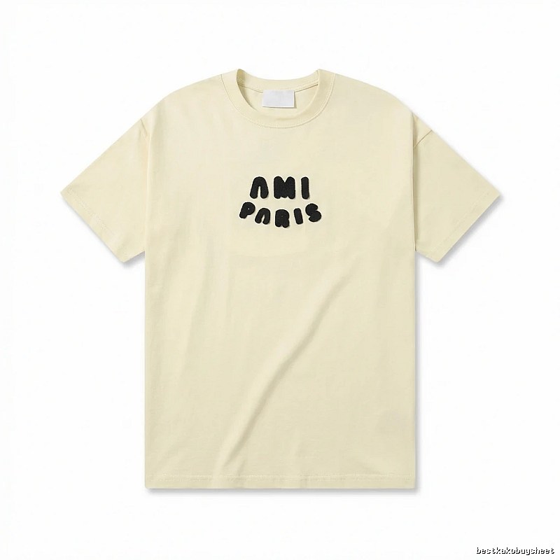 AMI Paris Casual Style Off-White T-shirt