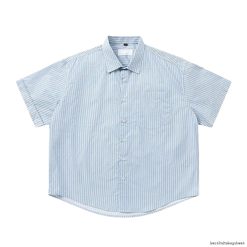 AMI striped minimalist style blue shirt